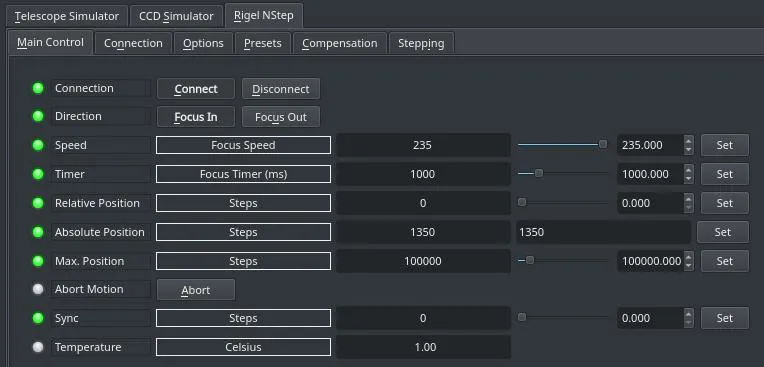 nStep Control Panel