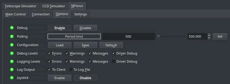 nFocus options