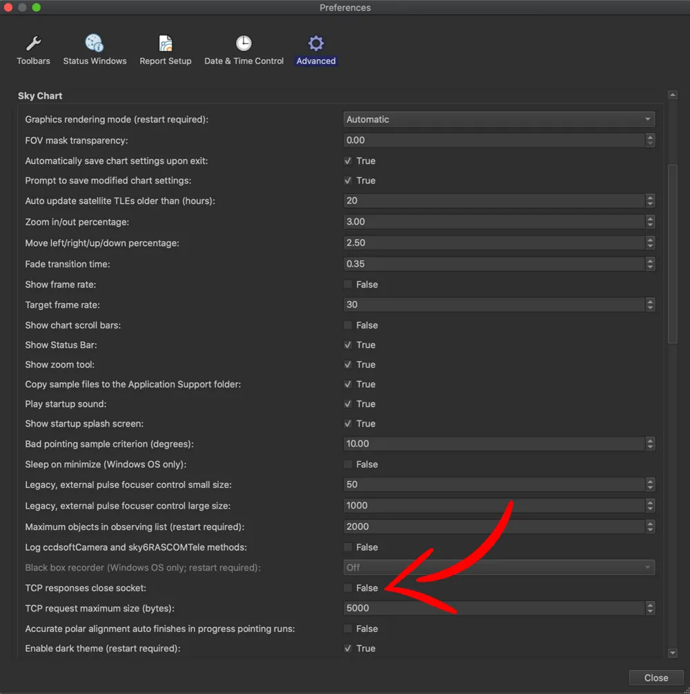 theskyx config