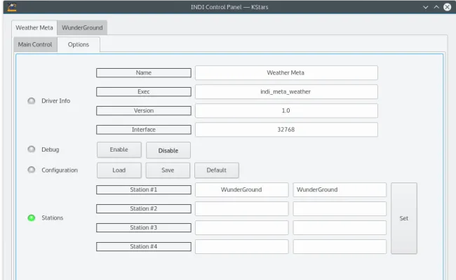 WeatherMeta Options